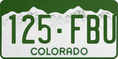 CO license plate 125FBU