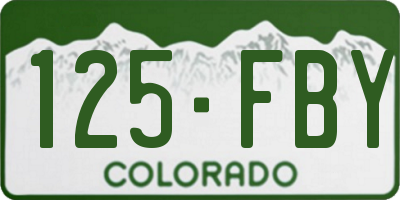 CO license plate 125FBY
