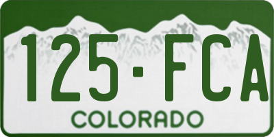CO license plate 125FCA