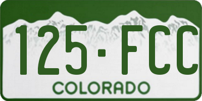 CO license plate 125FCC
