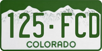 CO license plate 125FCD