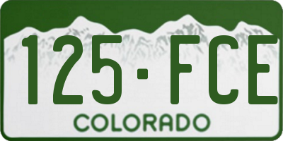 CO license plate 125FCE