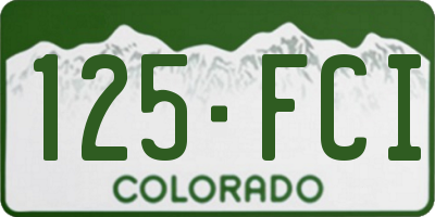 CO license plate 125FCI