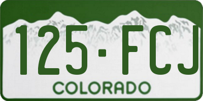 CO license plate 125FCJ