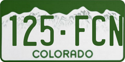 CO license plate 125FCN