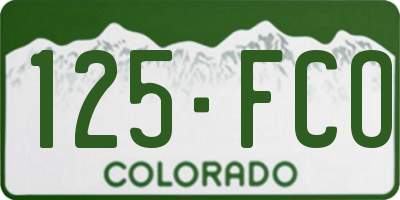 CO license plate 125FCO