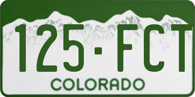 CO license plate 125FCT