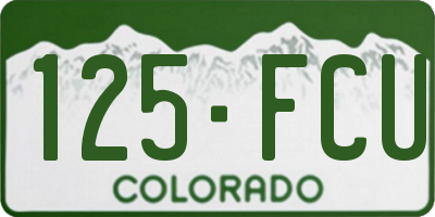CO license plate 125FCU