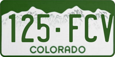 CO license plate 125FCV
