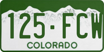 CO license plate 125FCW