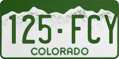 CO license plate 125FCY