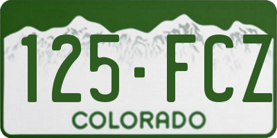 CO license plate 125FCZ