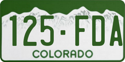 CO license plate 125FDA
