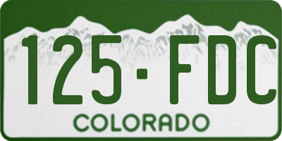 CO license plate 125FDC