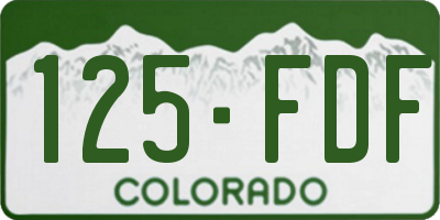 CO license plate 125FDF
