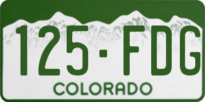 CO license plate 125FDG