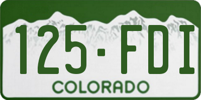 CO license plate 125FDI