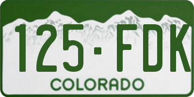CO license plate 125FDK