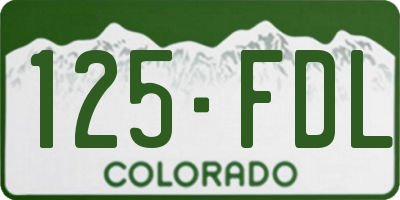 CO license plate 125FDL