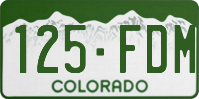 CO license plate 125FDM
