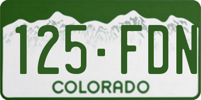 CO license plate 125FDN
