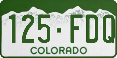 CO license plate 125FDQ