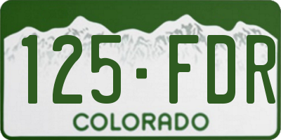 CO license plate 125FDR