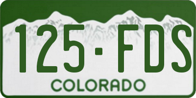 CO license plate 125FDS