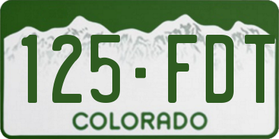 CO license plate 125FDT