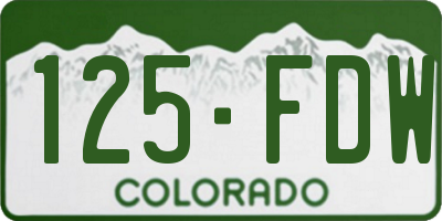 CO license plate 125FDW