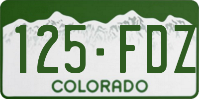 CO license plate 125FDZ