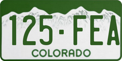 CO license plate 125FEA