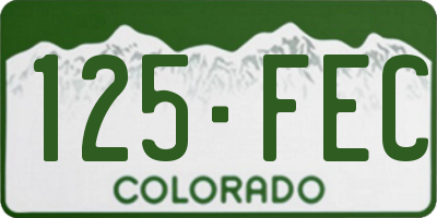 CO license plate 125FEC