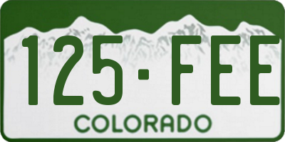 CO license plate 125FEE