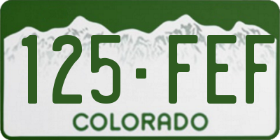 CO license plate 125FEF