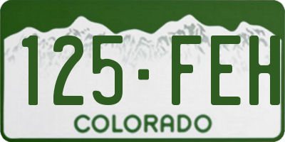 CO license plate 125FEH