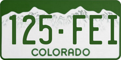 CO license plate 125FEI