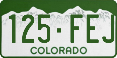 CO license plate 125FEJ
