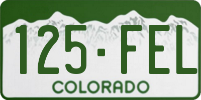 CO license plate 125FEL