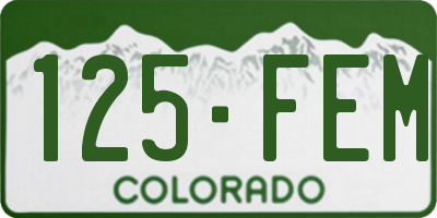 CO license plate 125FEM