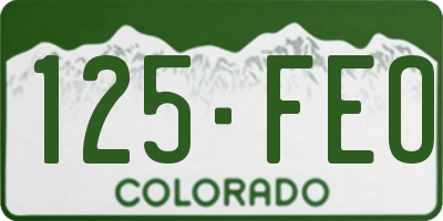 CO license plate 125FEO