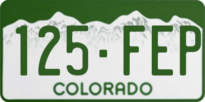 CO license plate 125FEP
