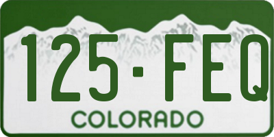 CO license plate 125FEQ