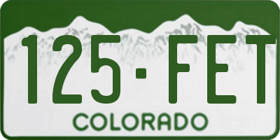 CO license plate 125FET