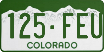 CO license plate 125FEU