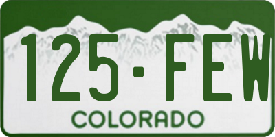 CO license plate 125FEW