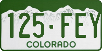 CO license plate 125FEY