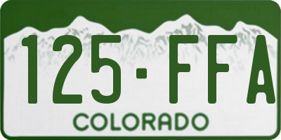 CO license plate 125FFA