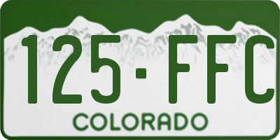 CO license plate 125FFC