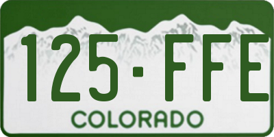 CO license plate 125FFE